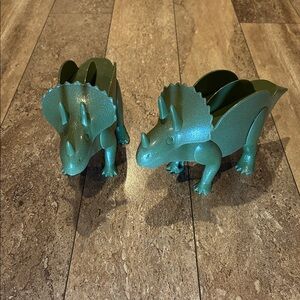 Green Triceratops Taco Holders - Set of 2